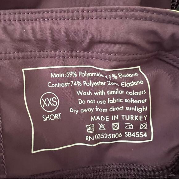 Sweaty Betty The Zero Gravity Run Leggings plum purple white yellow color block - Picture 6 of 6